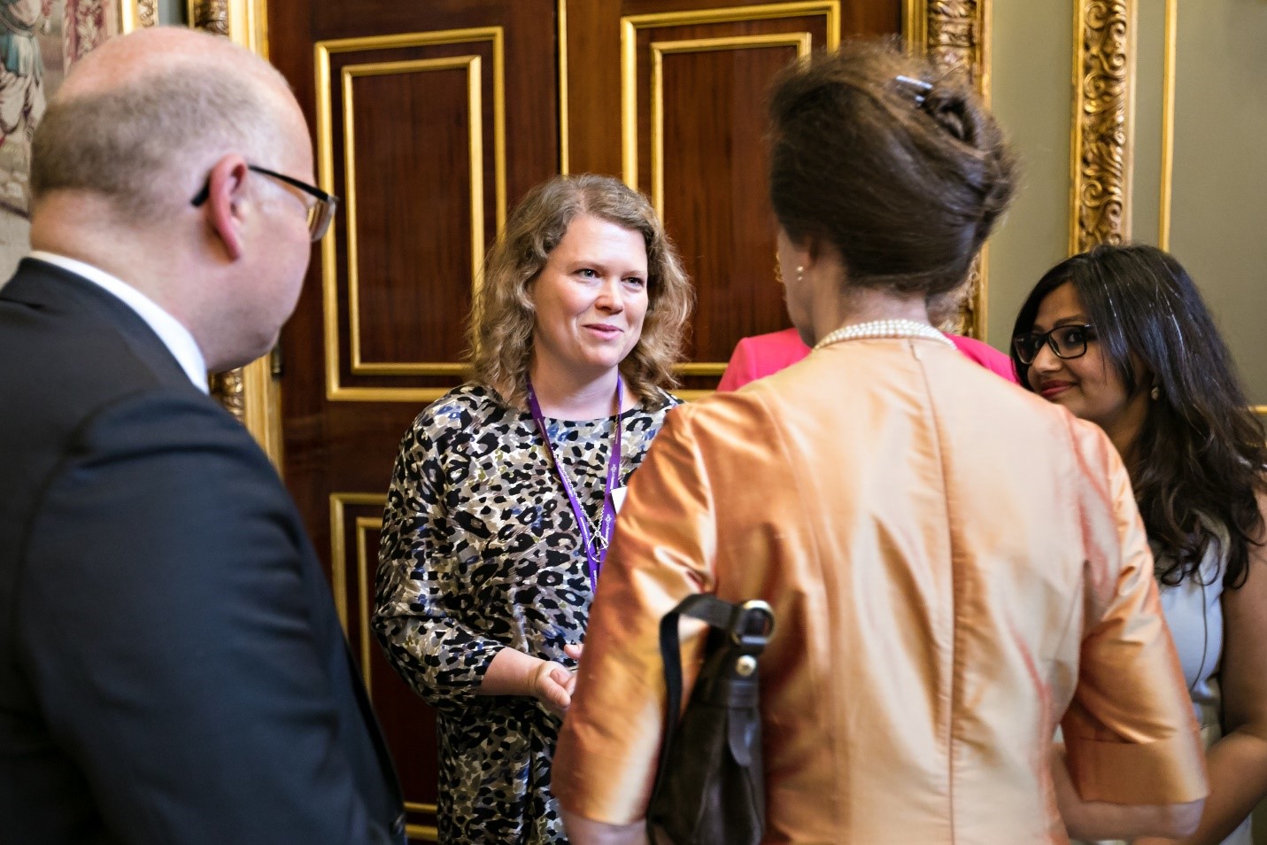 Photograph of Sophie Walker meeting Princess Royal Anne at the CSC Leaders Programme run by Common Purpose